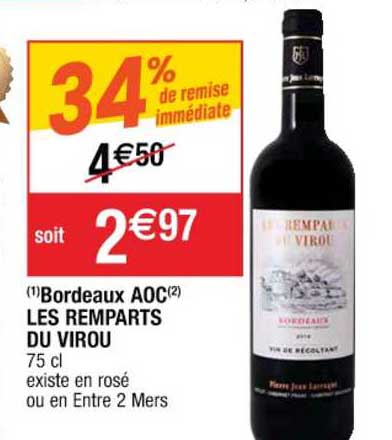 bordeaux aoc les ramparts du virou 34% de remise immédiate