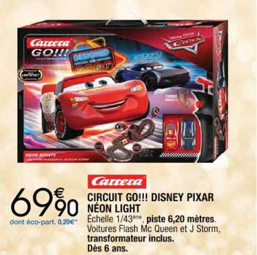 carrera circuit go!!! disney pixar néon light