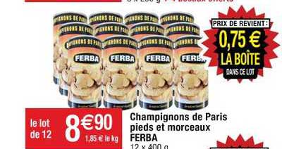 Champignons De Paris Pieds Et Morceaux Ferba