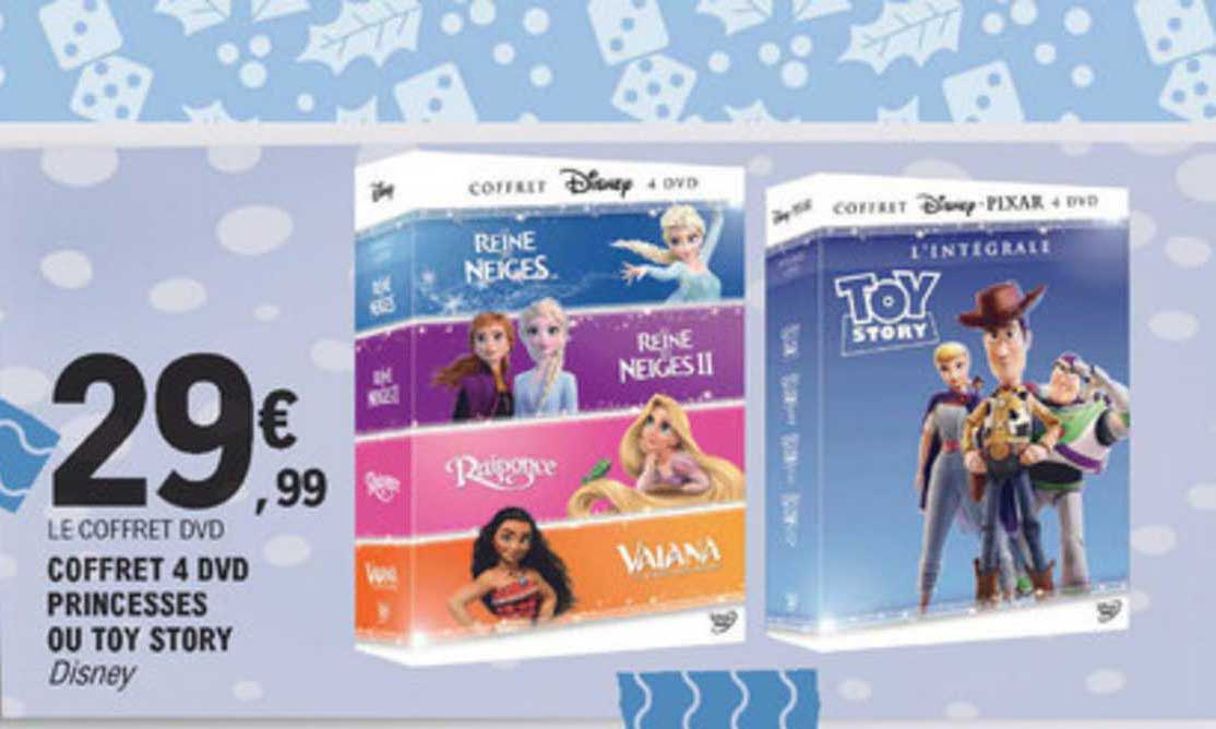 coffret 4 dvd princesses ou toy story disney