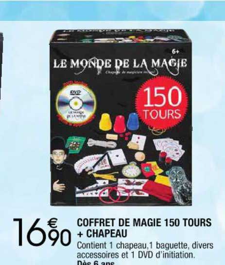 coffret de magie 150 tours + chapeau