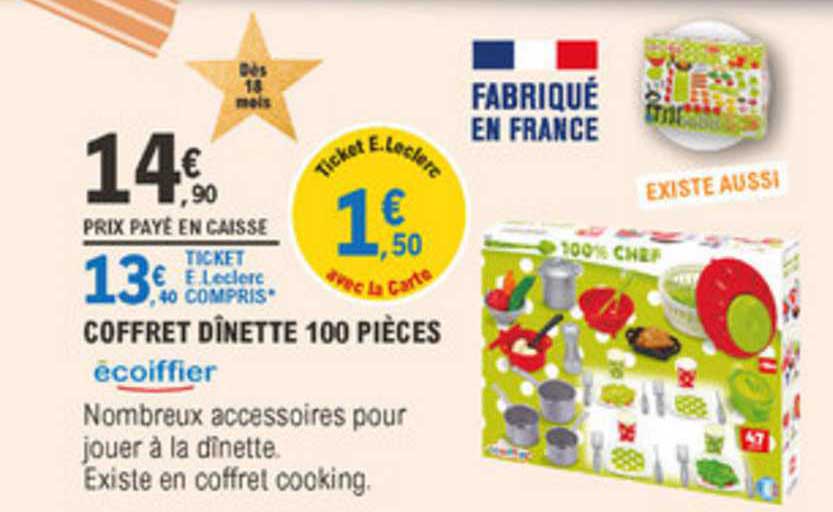 Coffret Dînette 100 Pièces Ecoiffier