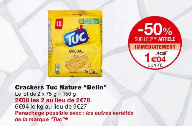 crackers tuc nature belin -50% sur le 2ème article immédiatement