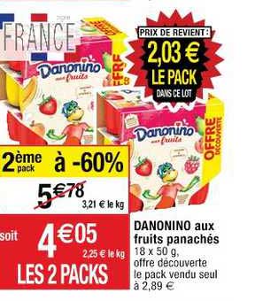 Danonino Aux Fruits Panachés 2ème Pack à -60%