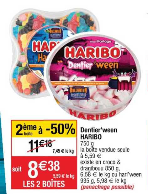 Dentier'ween Haribo 2ème Boîte à -50%