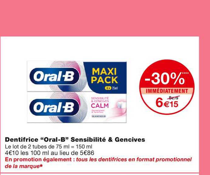 dentifrice oral b sensibilité & gencives