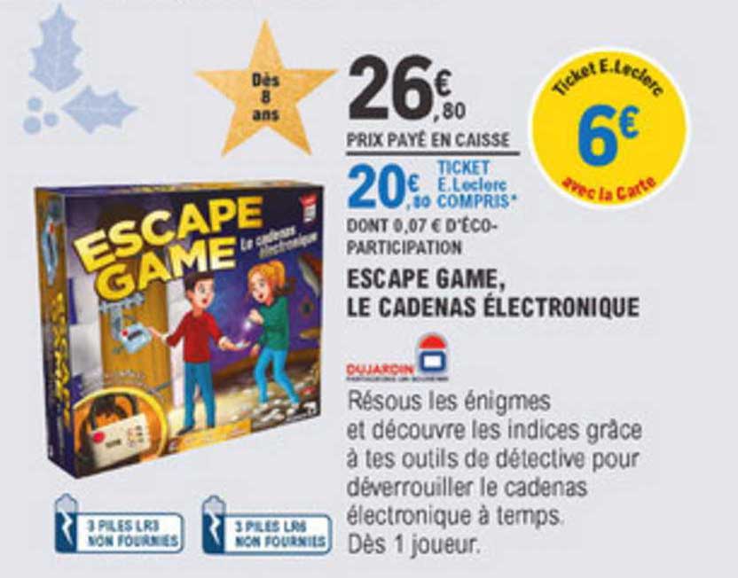 escape game le cadenas électronique dujardin