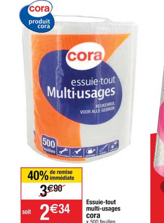 essuie tout multi usages cora 40% de remise immédiate