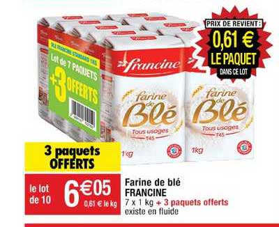 Farine De Blé Francine 3 Paquets Offerts