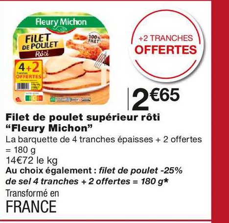 filet de poulet supérieur rôti fleury michon