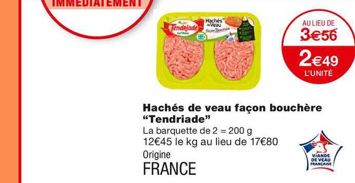 hachés de veau façon bouchère tendriade