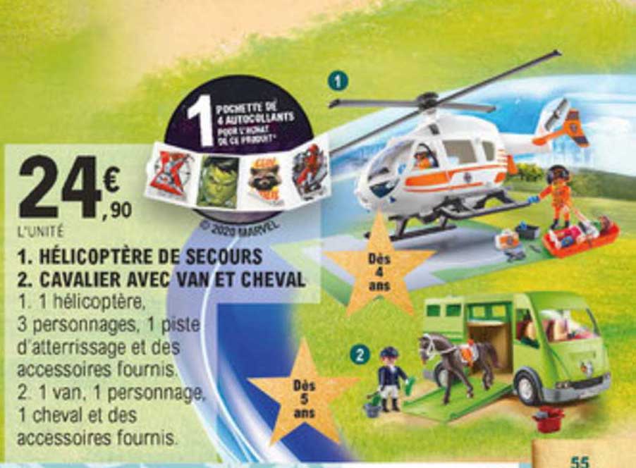 Hélicoptère De Secours Cavalier Avec Van Et Cheval