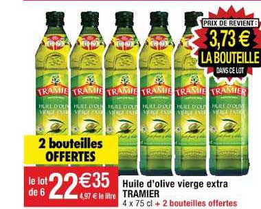 huile d'olive vierge extra tramier 2 bouteilles offertes