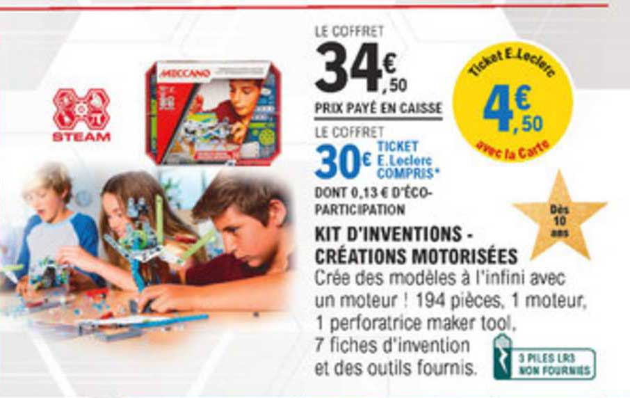 kit d'inventions créations motorisées steam meccano