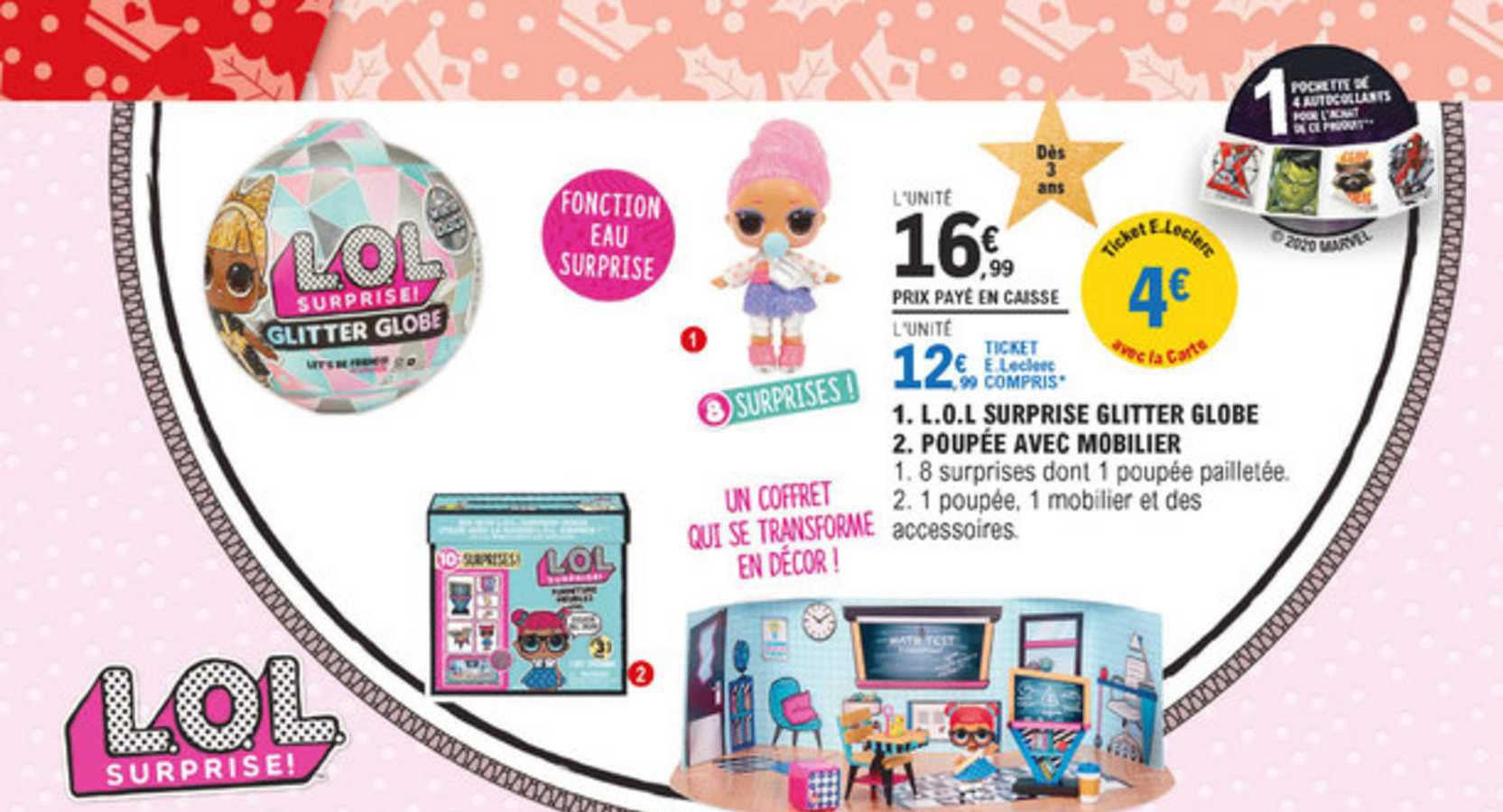 l.o.l surprise glitter globe poupée avec mobilier