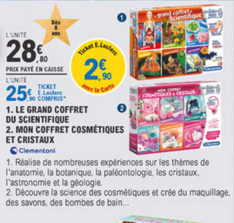 le grand coffret du scientifique mon coffret cosmétiques et cristaux clementoni