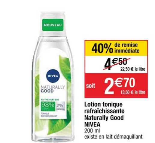 Lotion Tonique Rafraîchissante Naturally Good Nivea 40% De Remise Immédiate