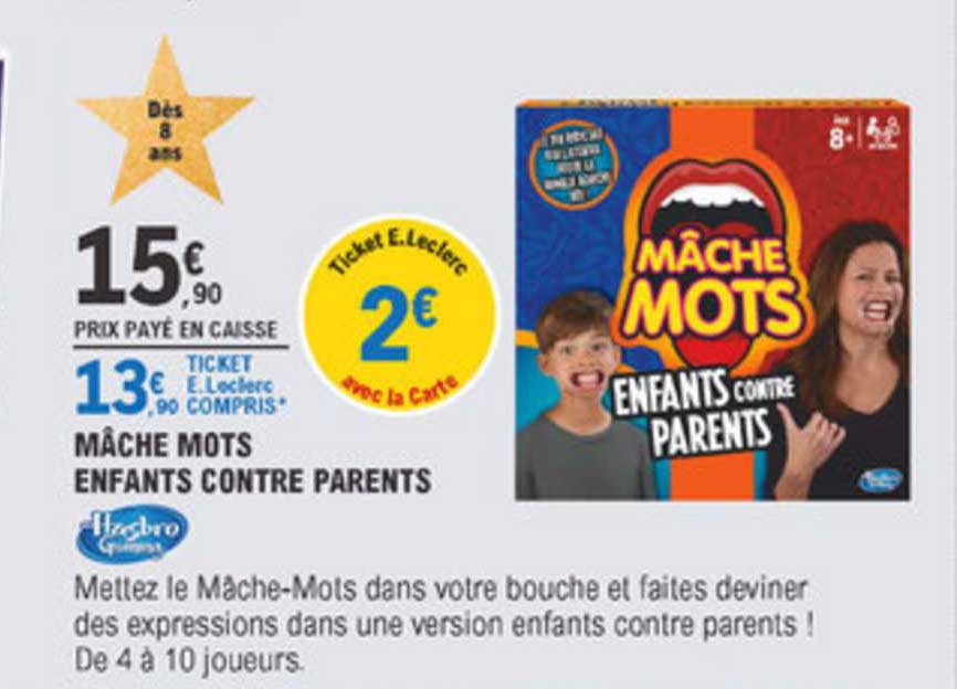 mâche mots enfants contre parents hasbro gaming
