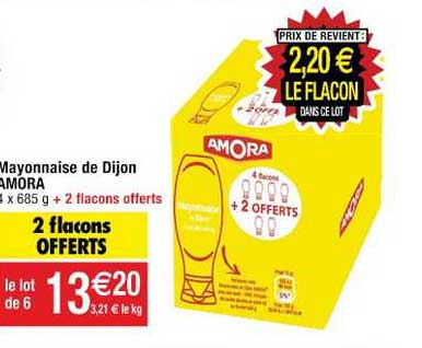 Mayonnaise De Dijon Amora 2 Flacons Offerts