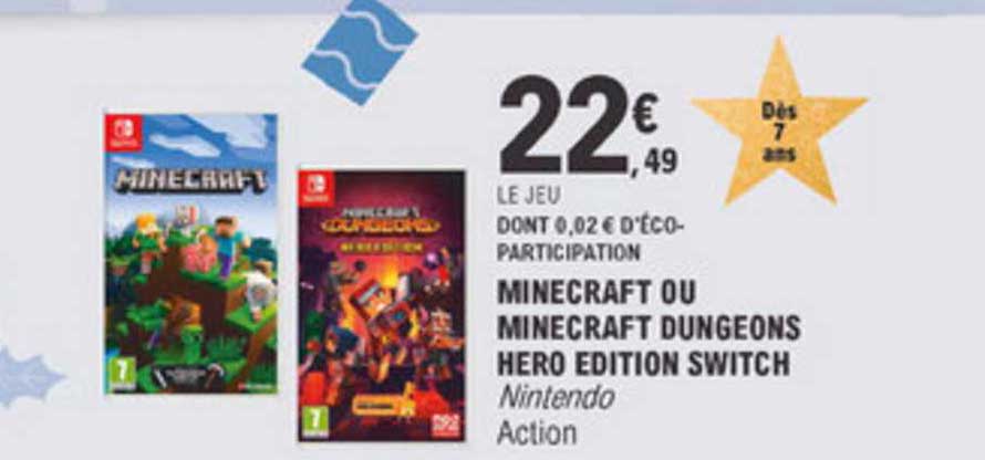 minecraft ou minecraft dungeons hero edition switch nintendo