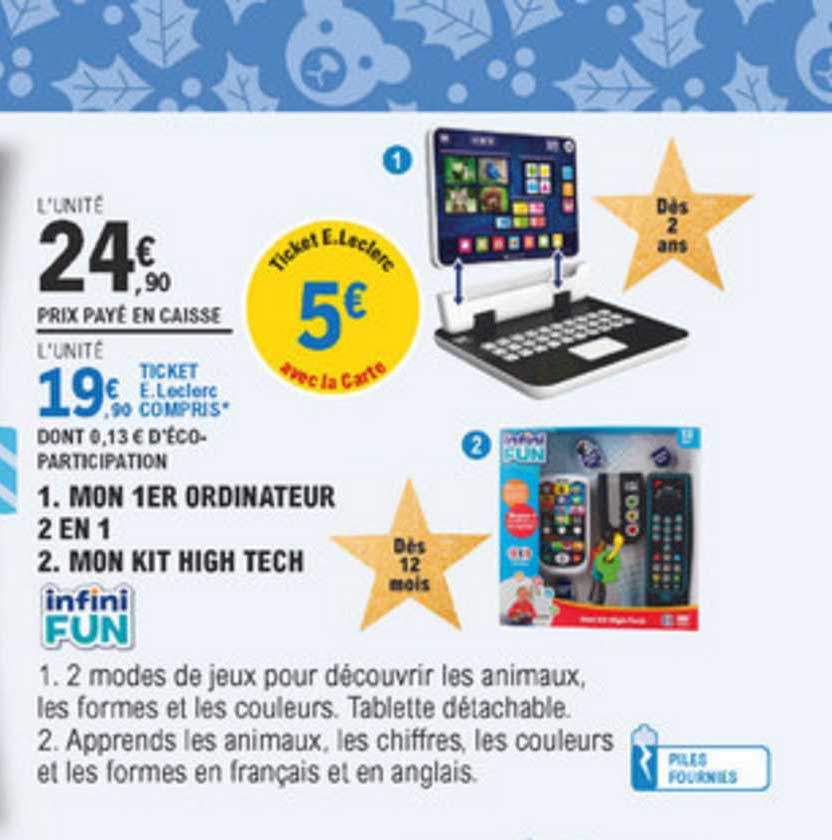 Mon 1er Ordinateur 2 En 1 Mon Kit Hight Tech Infini Fun
