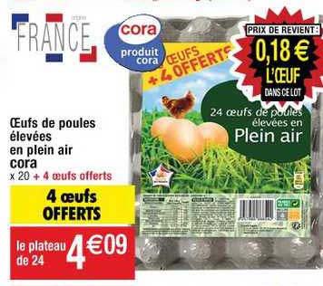 œufs de poules élevées en plein air cora 4 œufs offerts