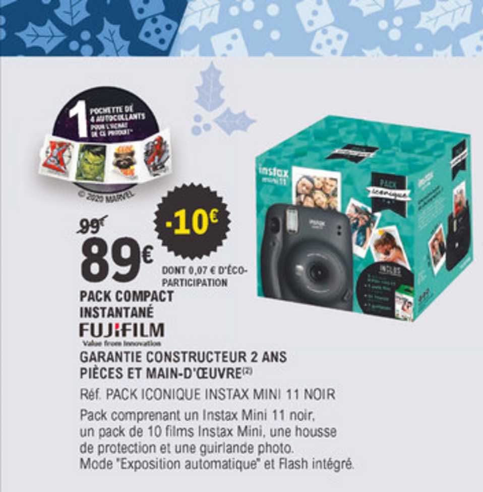 pack compact instantané fujifilm garantie constructeur 2 ans pièces et main d'oeuvre