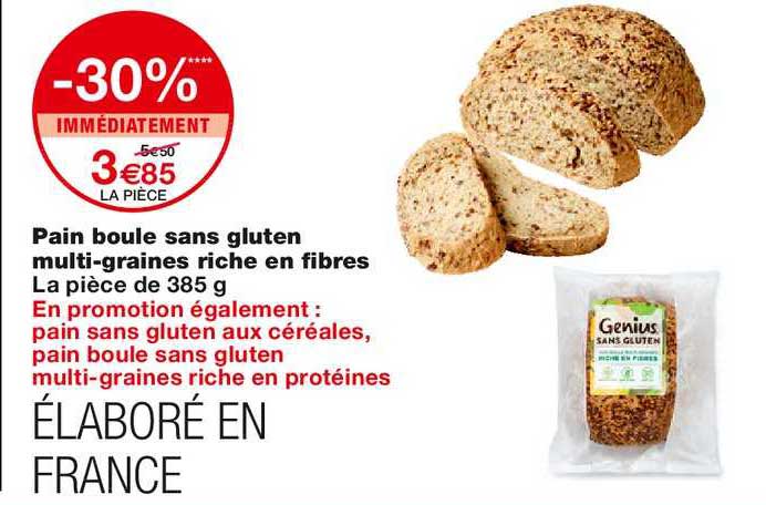 pain boule sans gluten multi graines riche en fibres