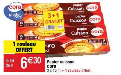 Papier Cuisson Cora 1 Rouleau Offert