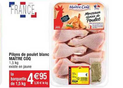 pilons de poulet blanc maître coq