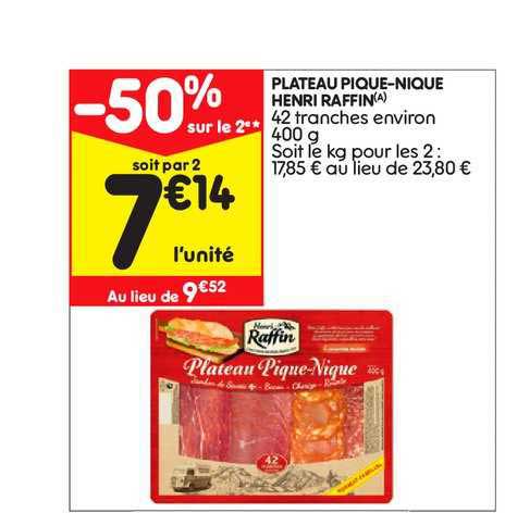plateau pique nique henri raffin -50% sur le 2è