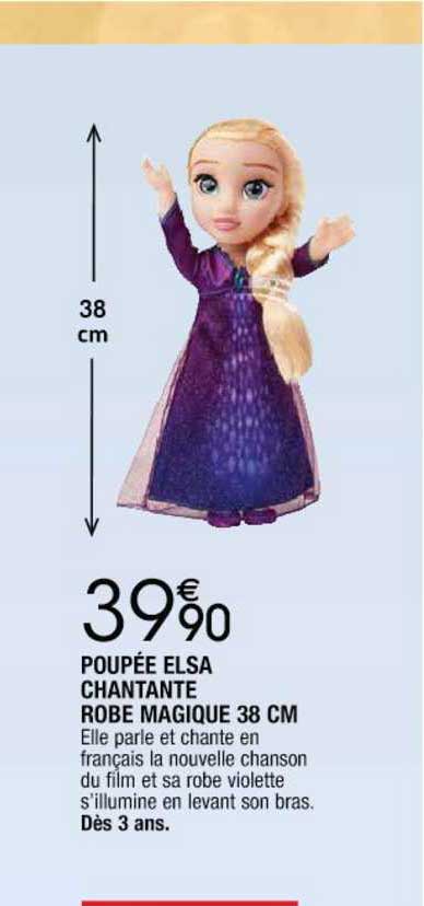 poupée elsa chantante robe magique 38 cm