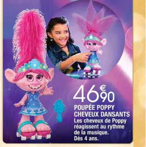 poupée poppy cheveux dansants