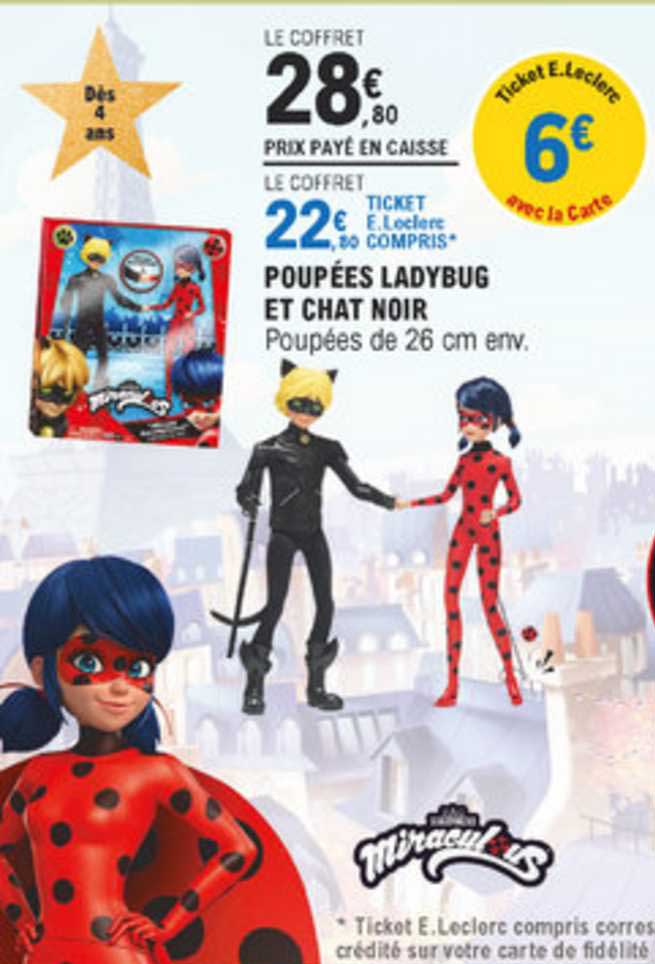poupées ladybug et chat noir