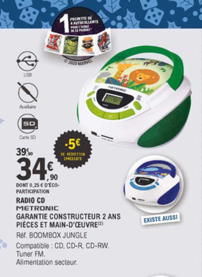 radio cd metronic garantie constructeur 2 ans pièces et main d'oeuvre