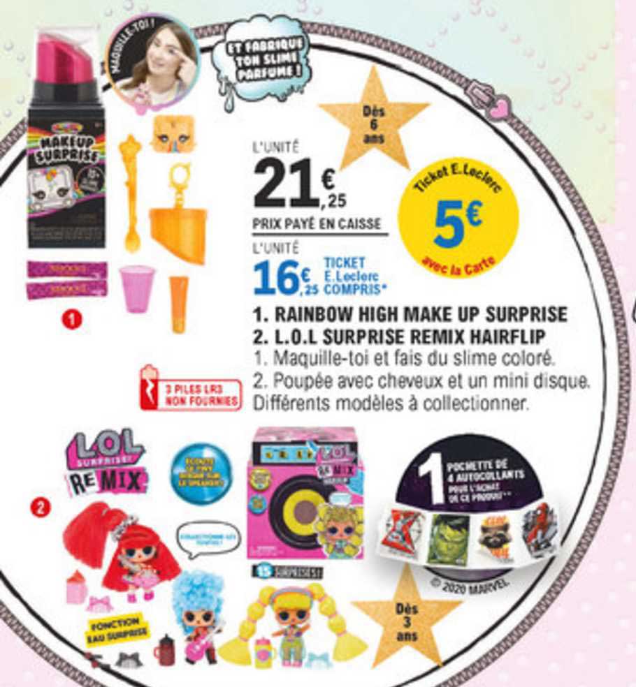 rainbow high make up surprise l.o.l surprise remix hairflip