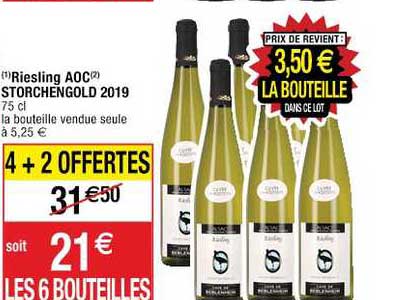 Riesling Aoc Storchengold 2019 4+2 Offertes