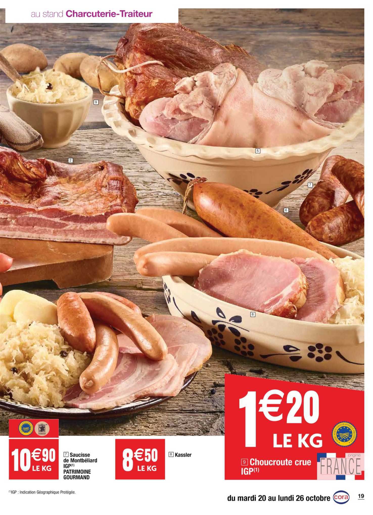 Saucisse De Montbéliard Igp Patrimoine Gourmand Kassler Choucroute Crue Igp