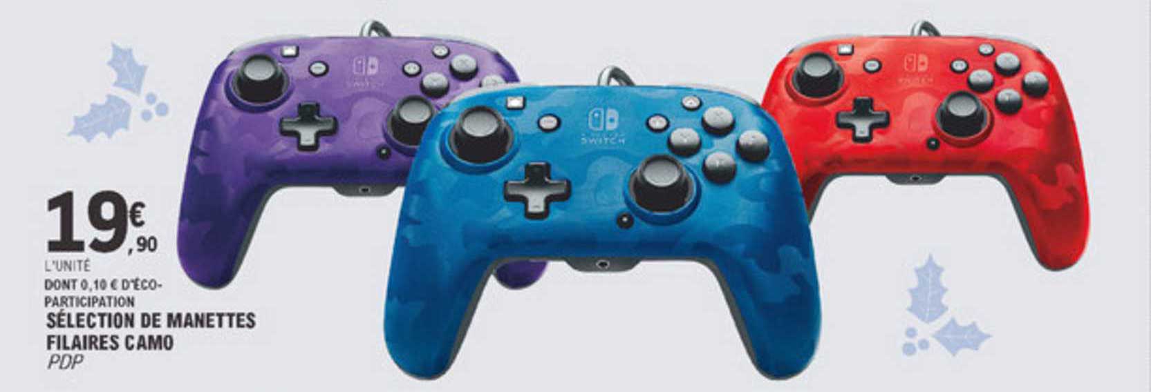 sélection de manettes filaires camo pdp