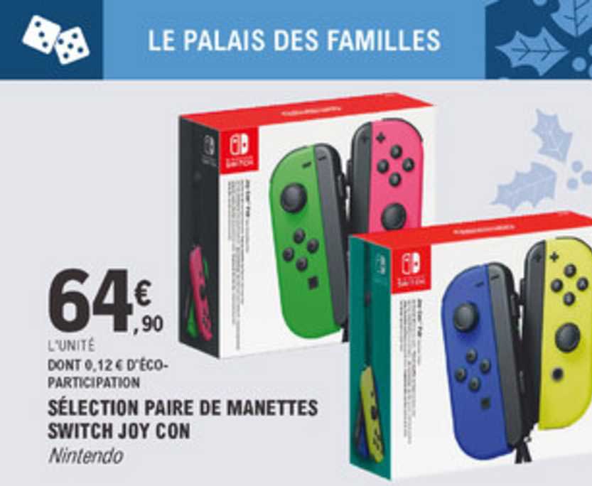sélection paire de manettes switch joy con nintendo