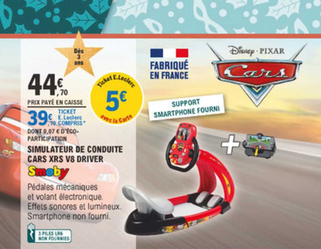 simulateur de conduite cars xrs v8 driver smoby