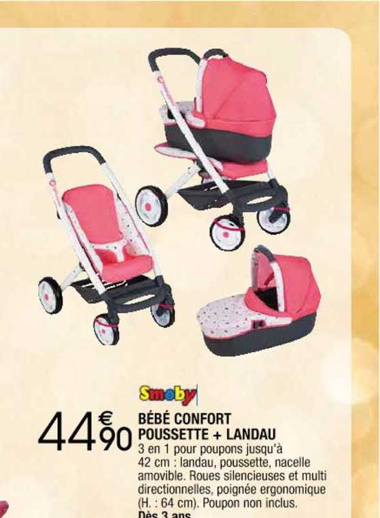 smoby bébé confort pousette + landau