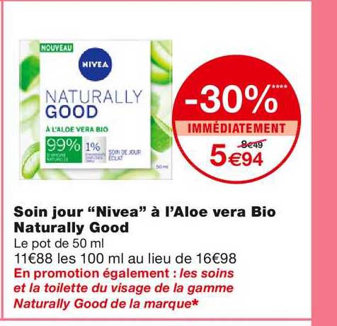 soin jour nivea à l'aloe vera bio naturally good