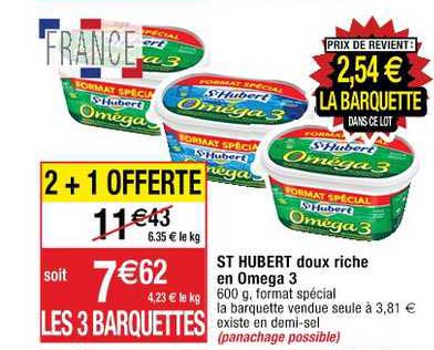 st hubert doux riche en omega 3 2+1 offerte