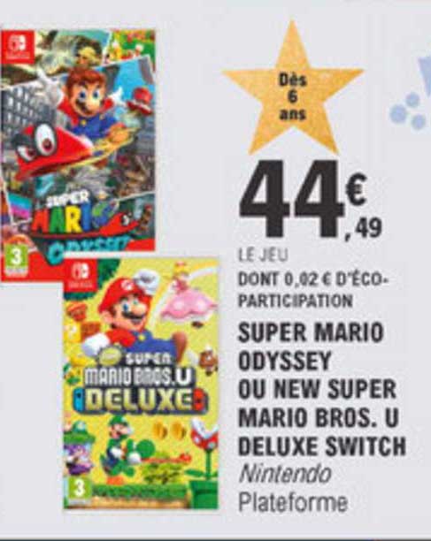 super mario odyssey ou new super mario bros. u deluxe switch nintendo