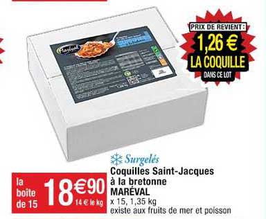 surgelés coquilles saint jacques à la bretonne maréval