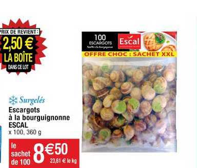Surgelés Escargots à La Bourguignonne Escal