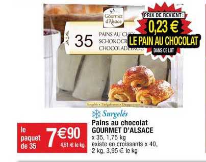 Surgelés Pains Au Chocolat Gourmet D'alsace