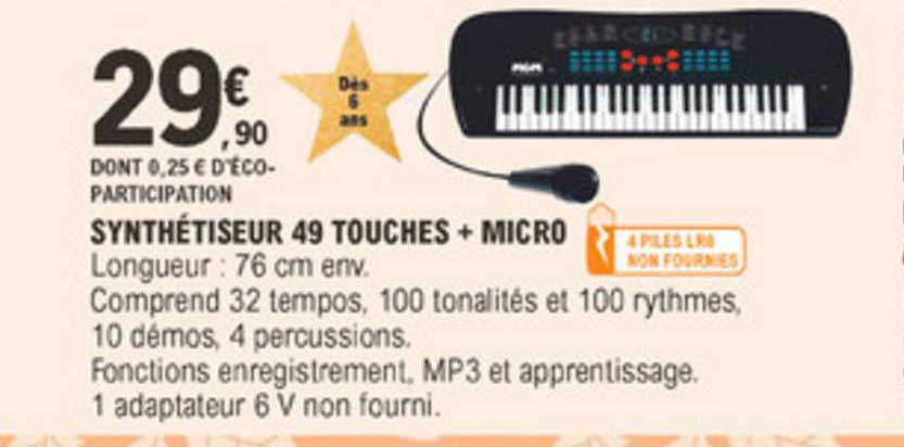 Synthétiseur 49 Touches + Micro