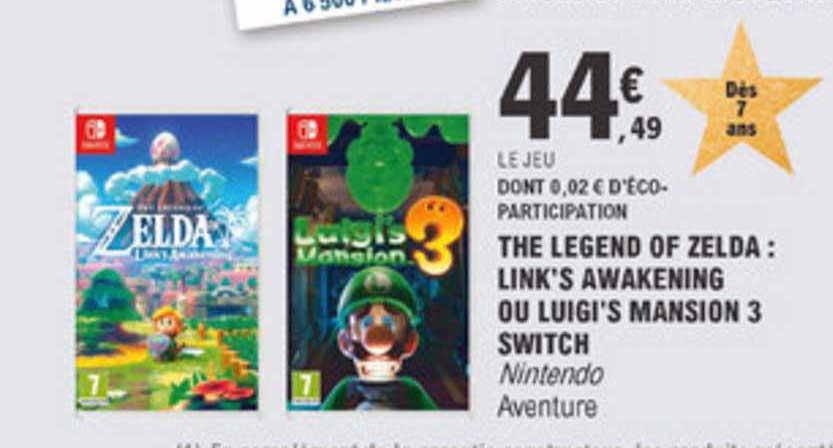 the legend of zelda link's awakening ou luigi's mansion 3 switch nintendo